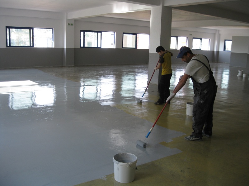 1st coat of epoxy floor coating